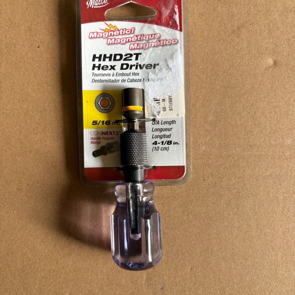 Malco HHD2T Magnetic Hex Driver 5/16 Inch Stubby Connext2 Handle Tool NEW